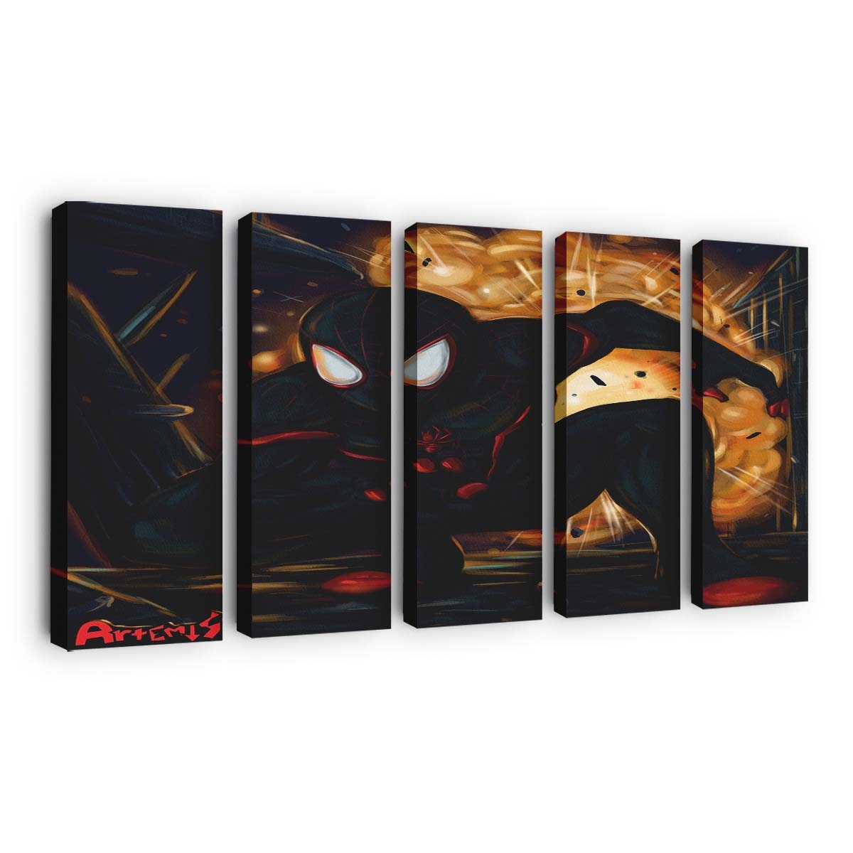 Kunst des schwarzen Spider Man Leinwandbild - Wanddeko