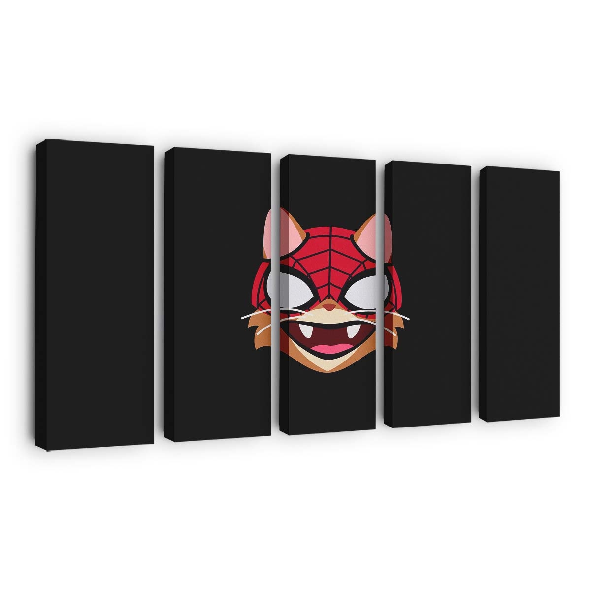 Katzen Spider Man Minimal Leinwandbild - Wanddeko