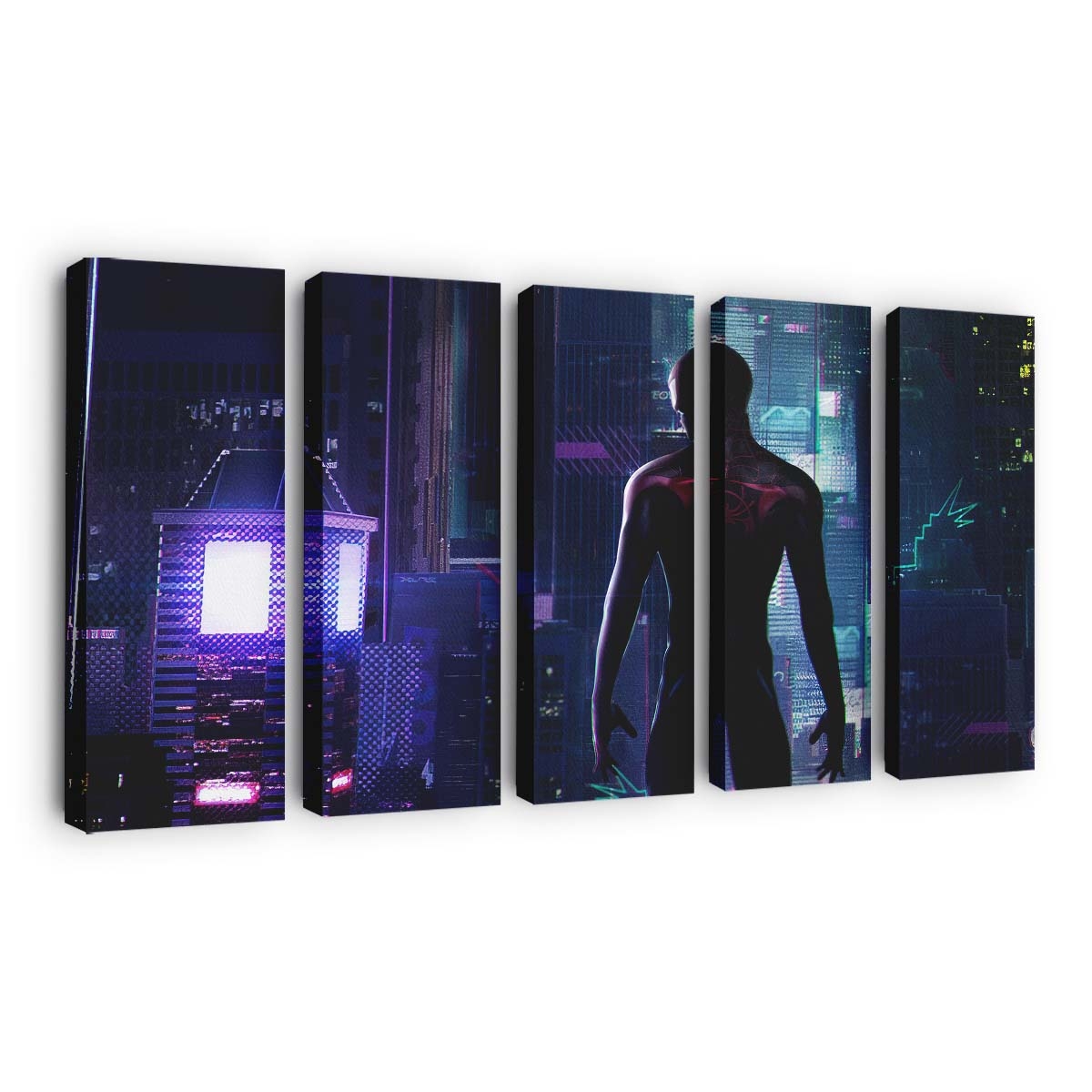 Miles Morales City Leinwandbild - Wanddeko