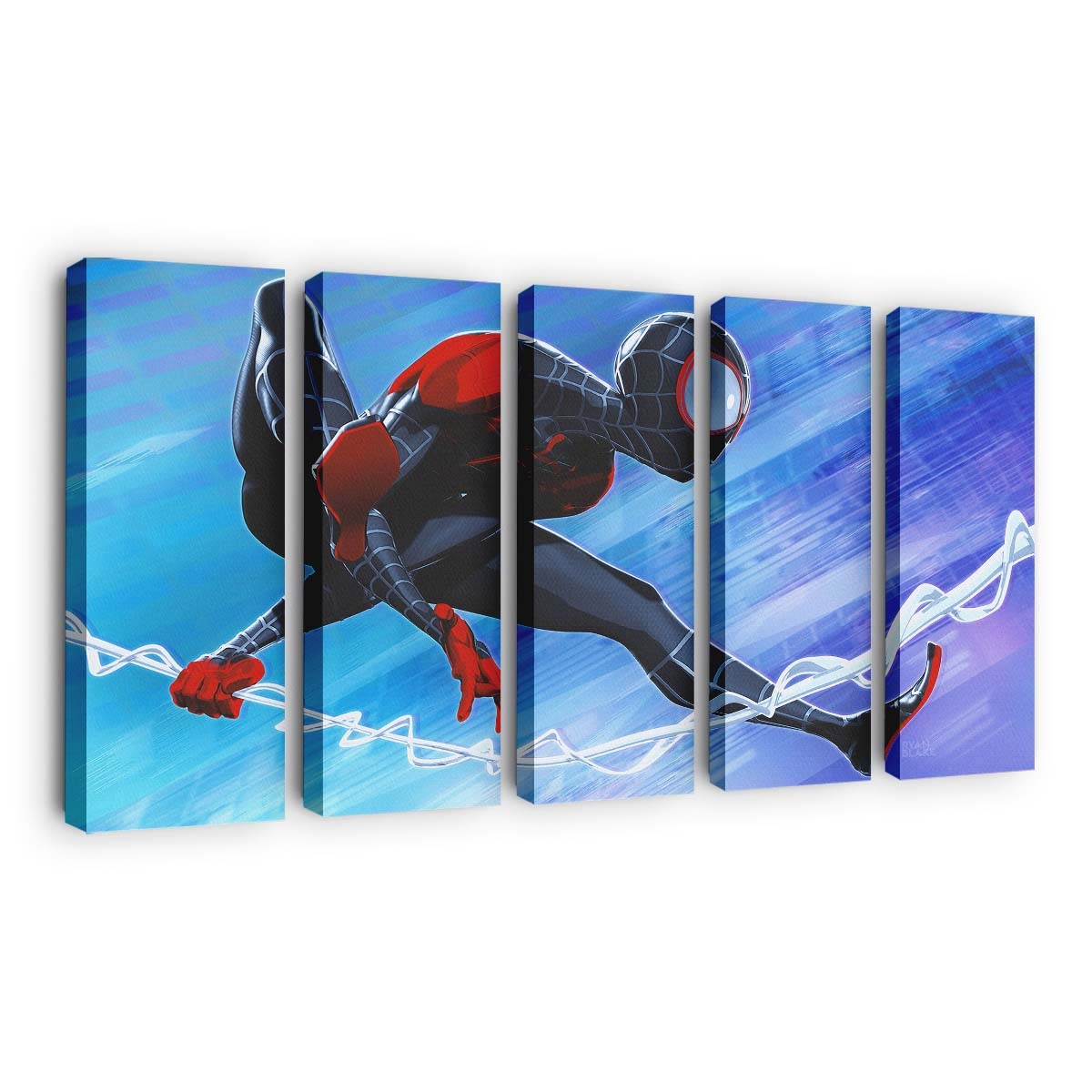 Miles Morales Jumping Artwork Leinwandbild - Wanddeko