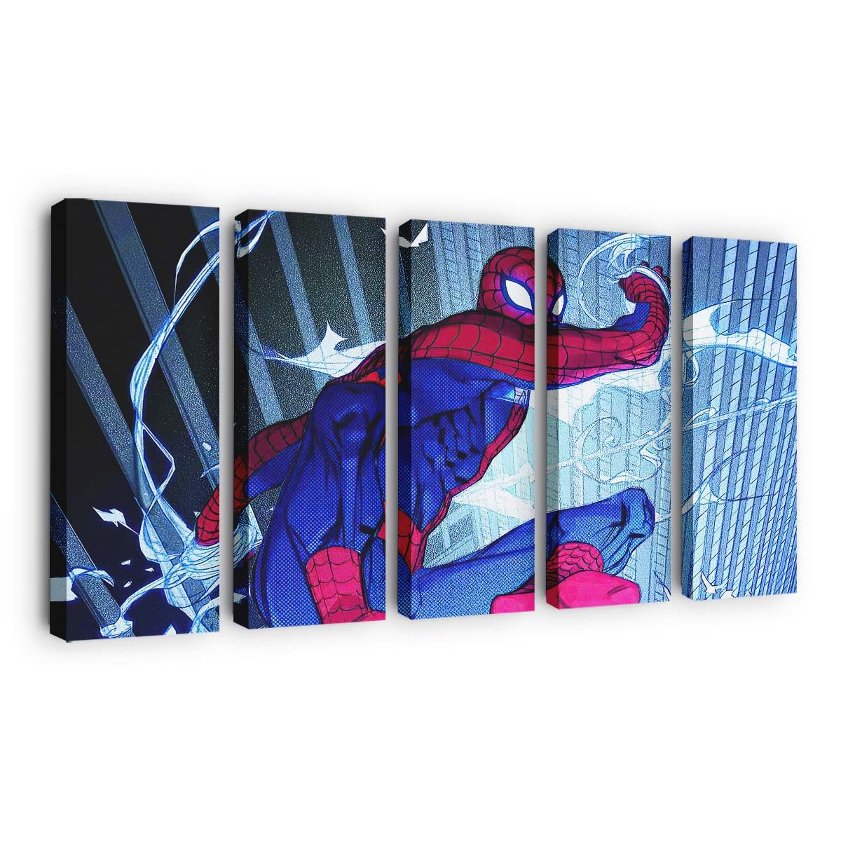 Spider Man in der Stadt Leinwandbild - Wanddeko