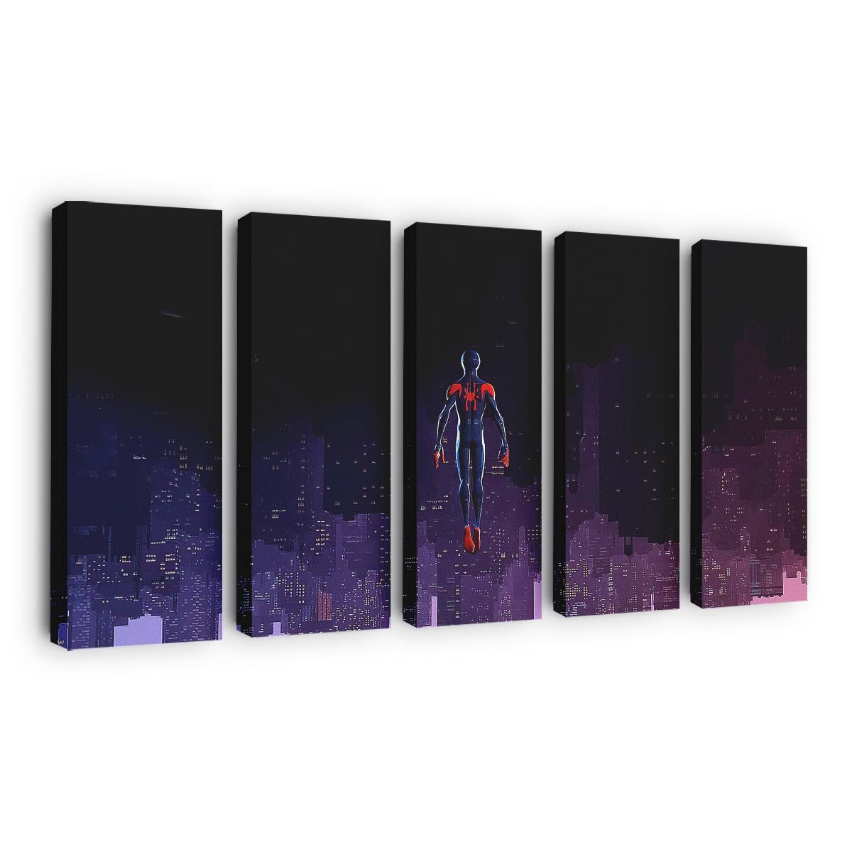 Spider Man springt aus großer Höhe Leinwandbild - Wanddeko