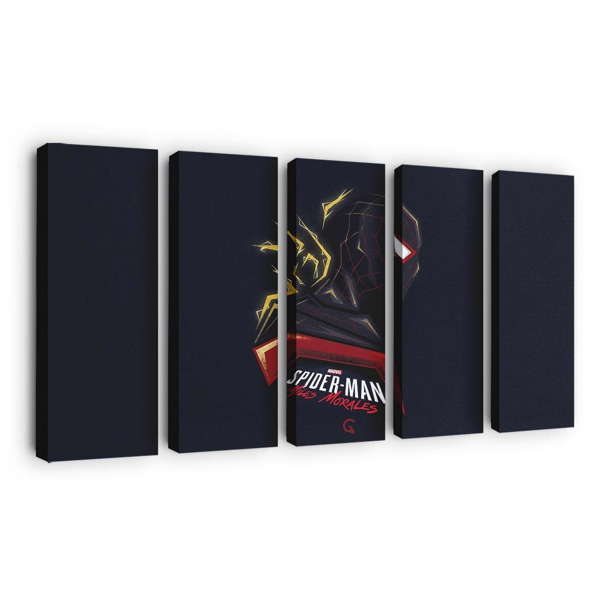 Spider Man Miles Morales Minimal Art Leinwandbild - Wanddeko