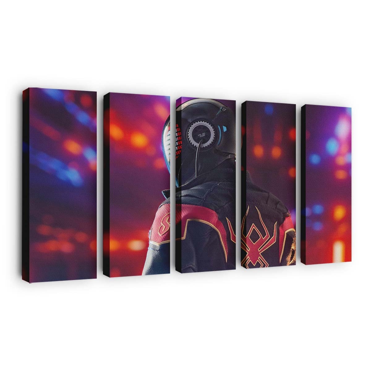 Spider Man Miles Morales Figure Suit Leinwandbild - Wanddeko