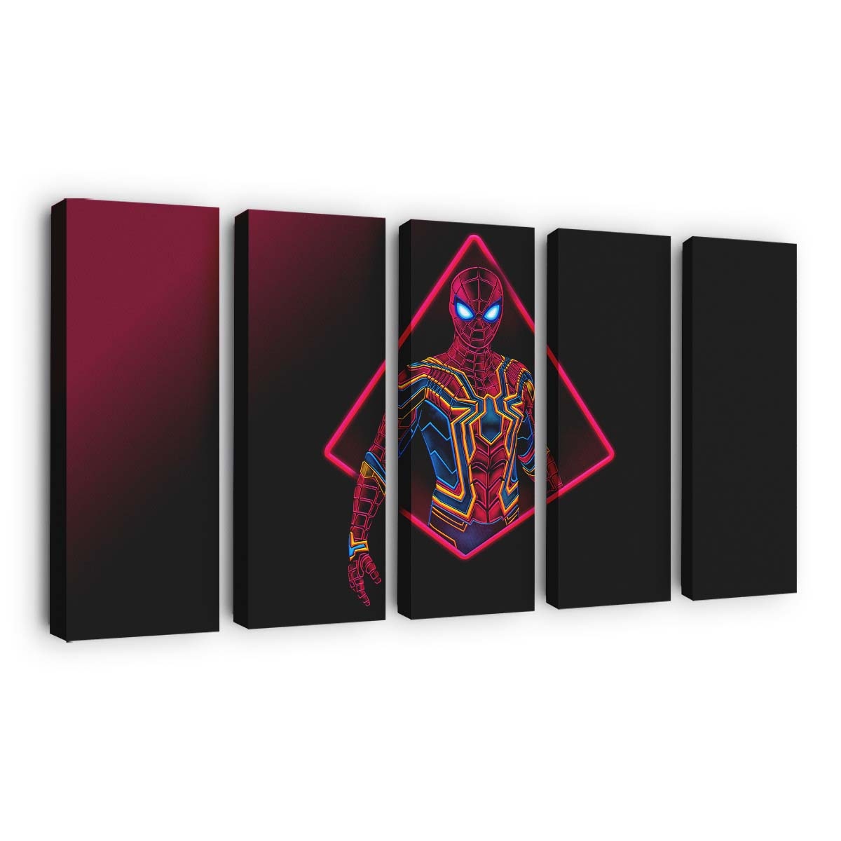 Spider Man Neon Artwork Leinwandbild - Wanddeko