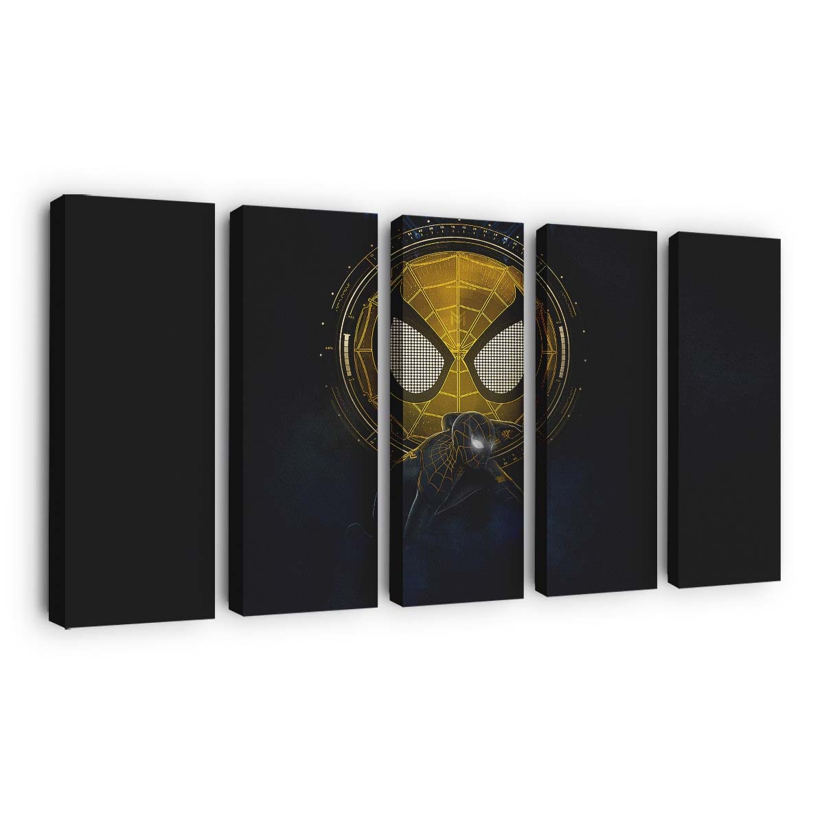 Spider Man: No Way Home Gold Black Suit Leinwandbild - Wanddeko