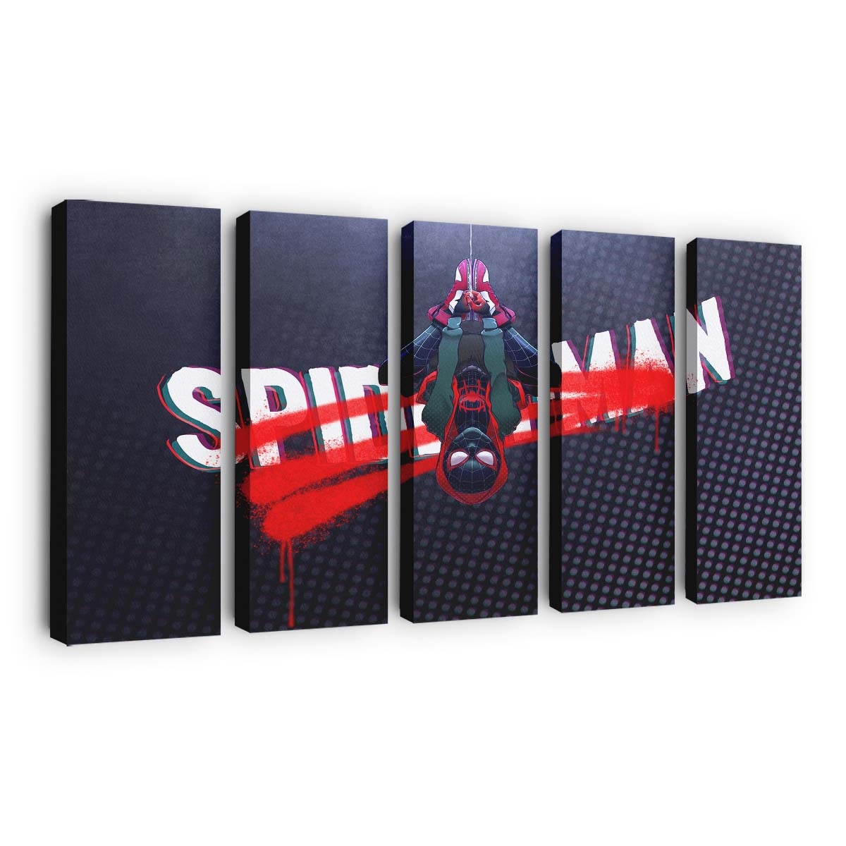 Spider Man Up Side Down Leinwandbild - Wanddeko