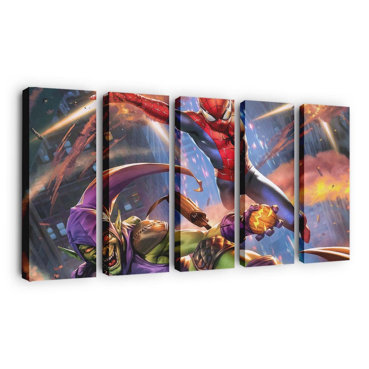 Spider Man gegen Goblin 2 Leinwandbild - Wanddeko
