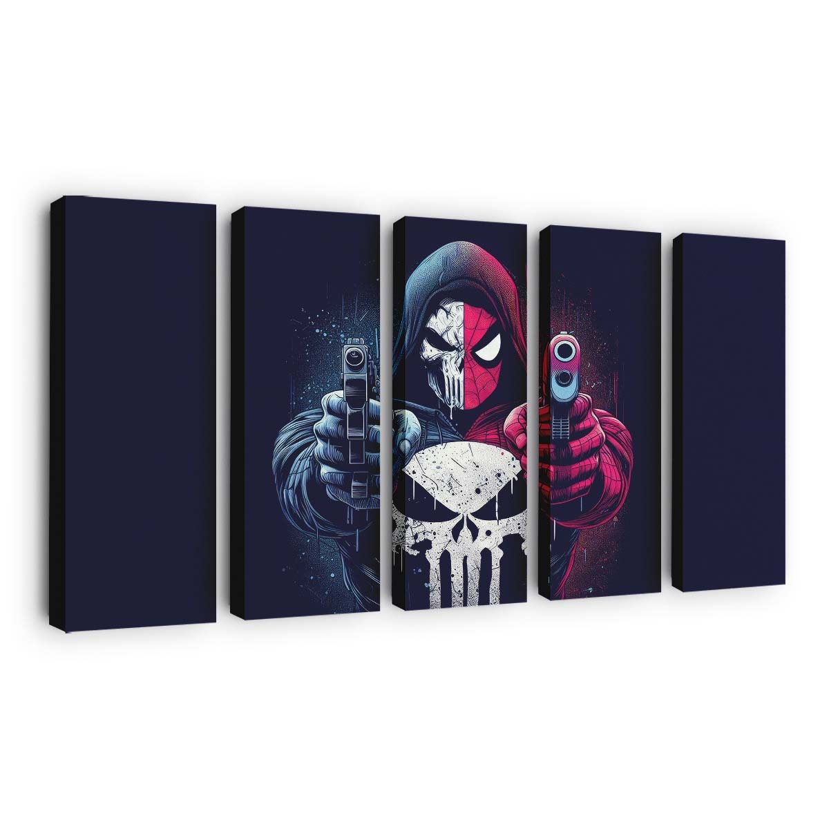 Spider Man X Punisher Leinwandbild - Wanddeko