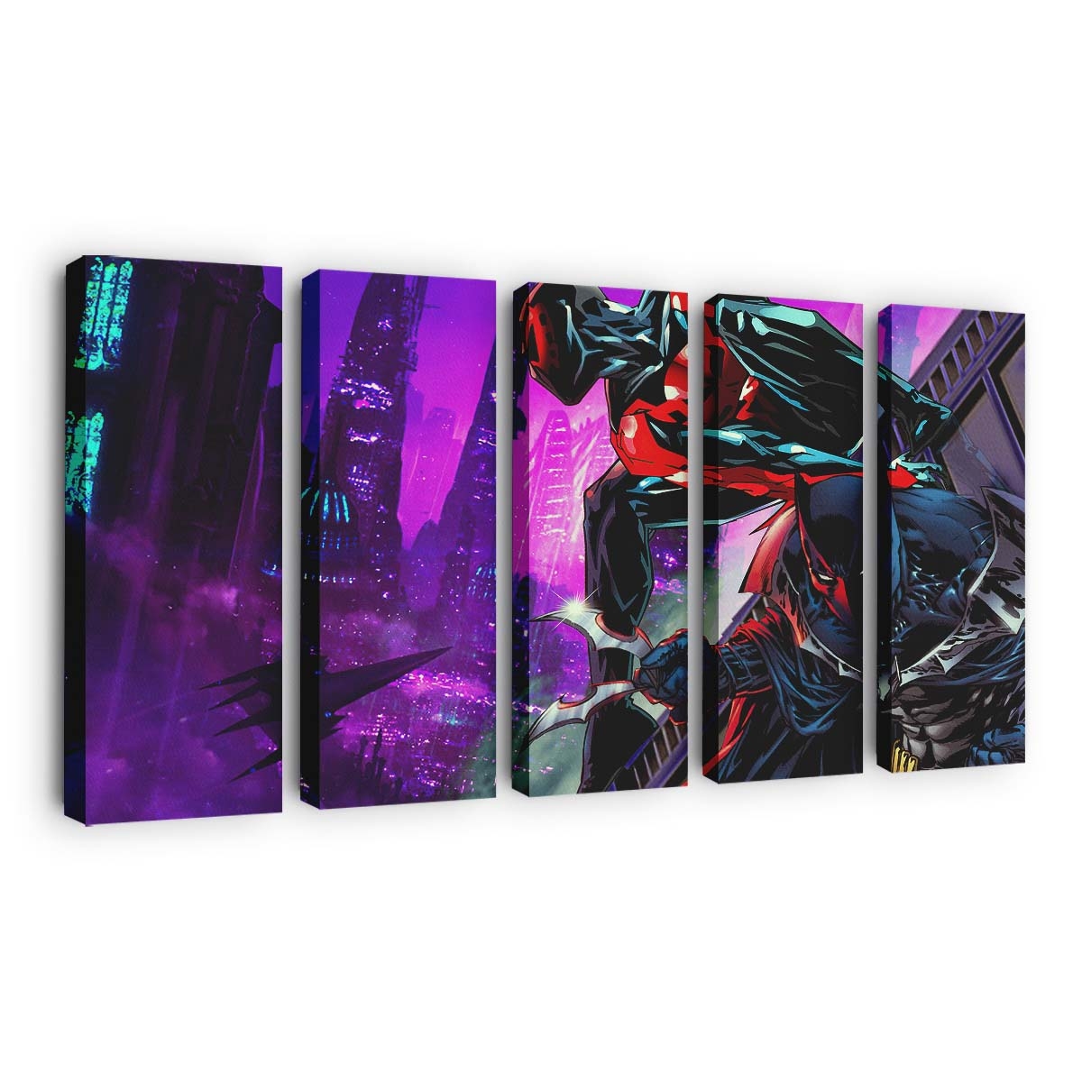 Spider Man 2099 und Batman Million Leinwandbild - Wanddeko