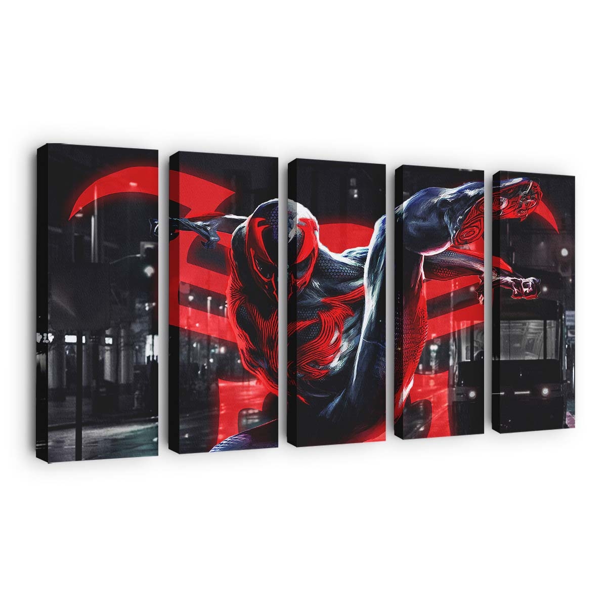 Spider Man 2099 Blue Neon Leinwandbild - Wanddeko