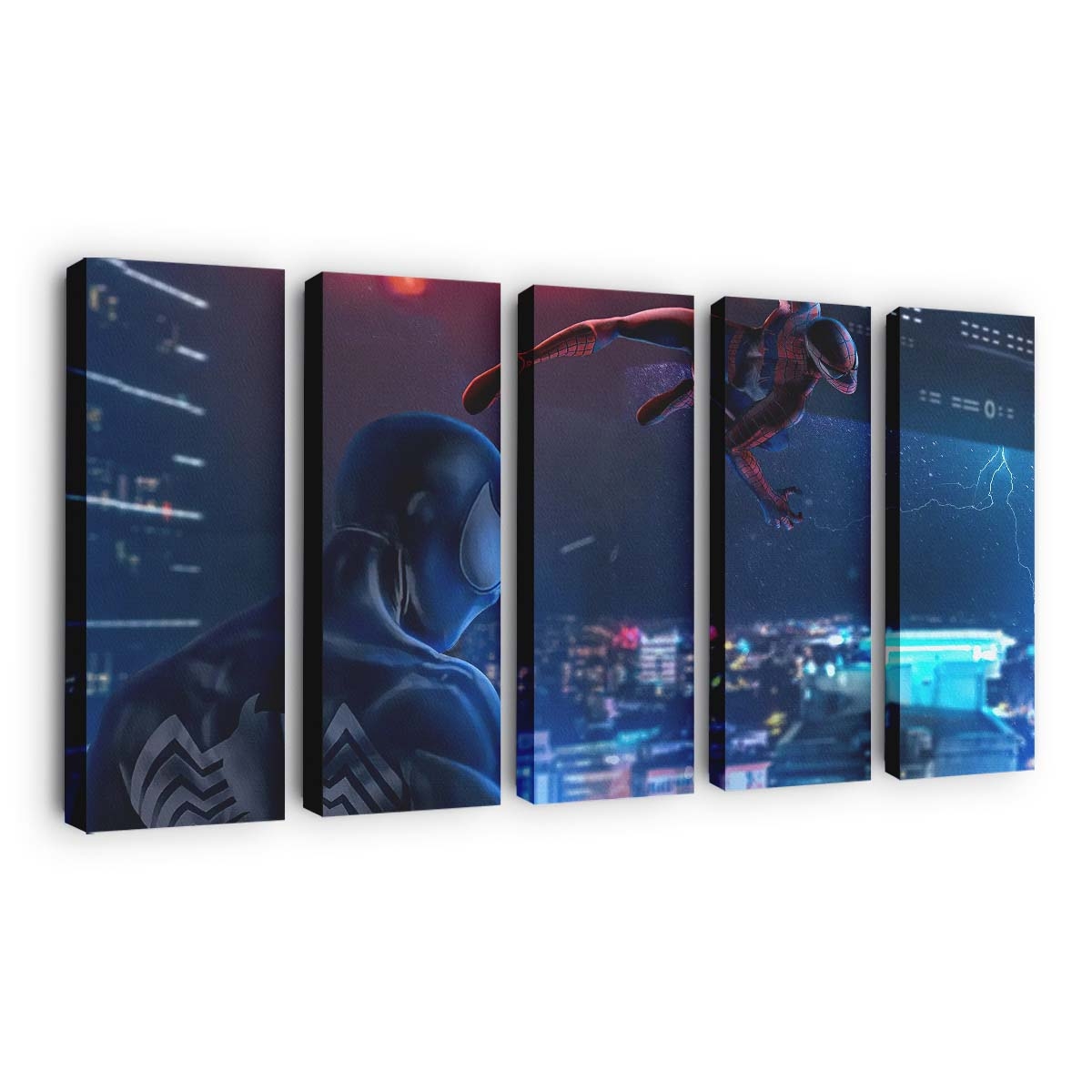 Spider Man 3 Glowing Night Leinwandbild - Wanddeko