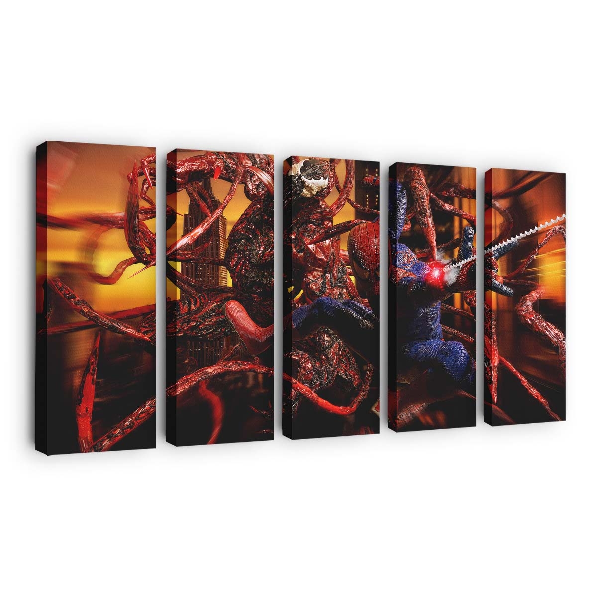 Spider Man und Carnage Artwork Leinwandbild - Wanddeko