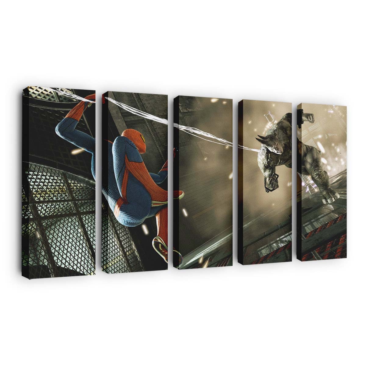 Spider Man und Rhino Leinwandbild - Wanddeko