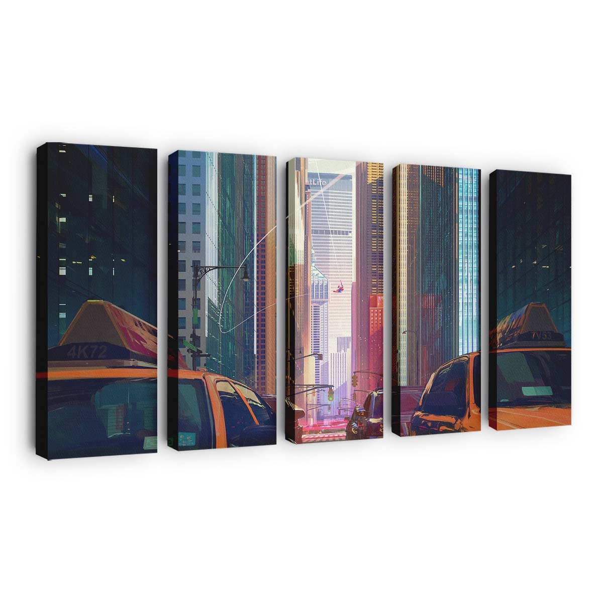 Spider Man Stadtgebäude Leinwandbild - Wanddeko