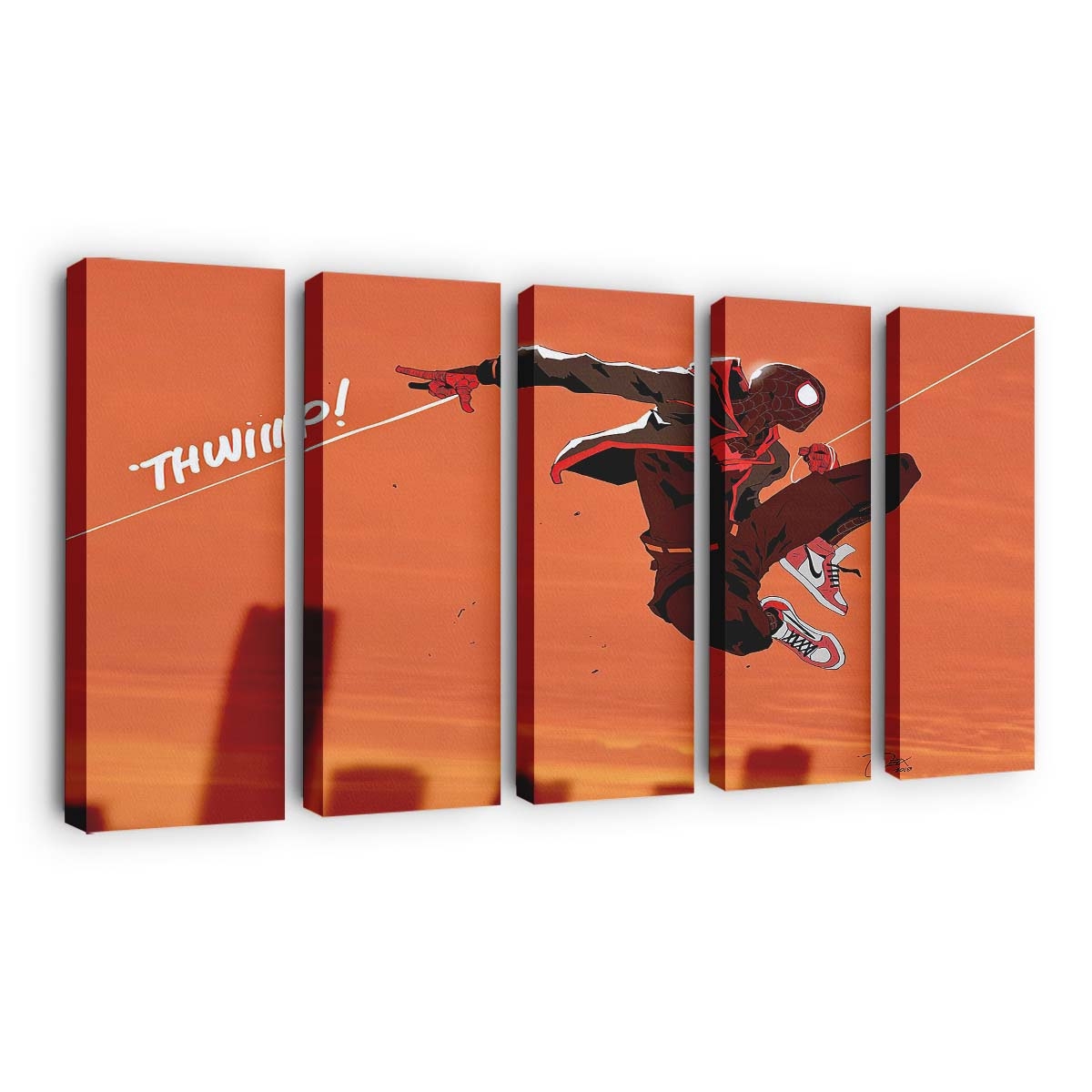 Spider Man springt Art Leinwandbild - Wanddeko