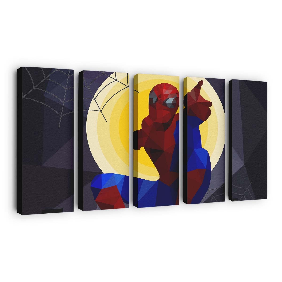 Spider Man Low Poly Art Leinwandbild - Wanddeko