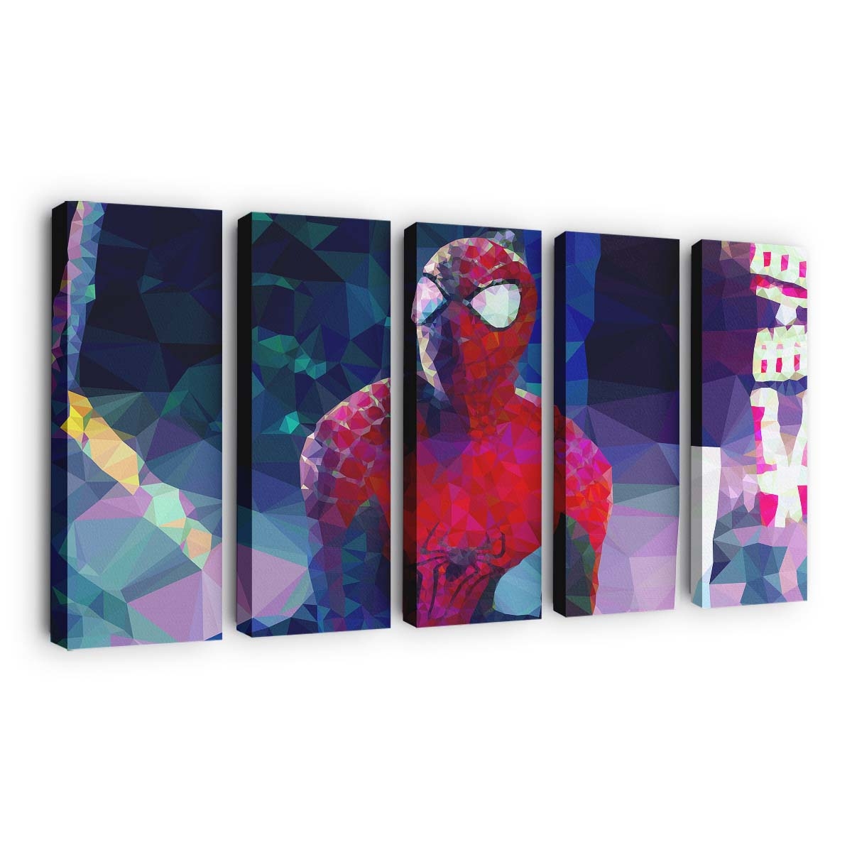 Spider Man Low Poly Arts Leinwandbild - Wanddeko