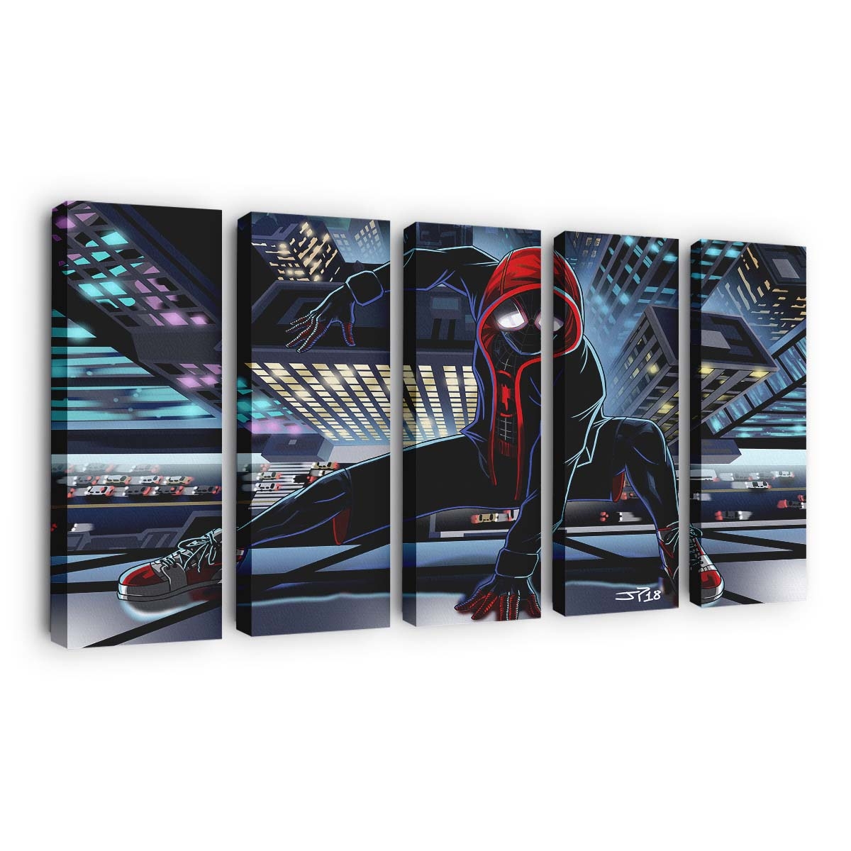 Spider Man Miles Morales Animiert Leinwandbild - Wanddeko