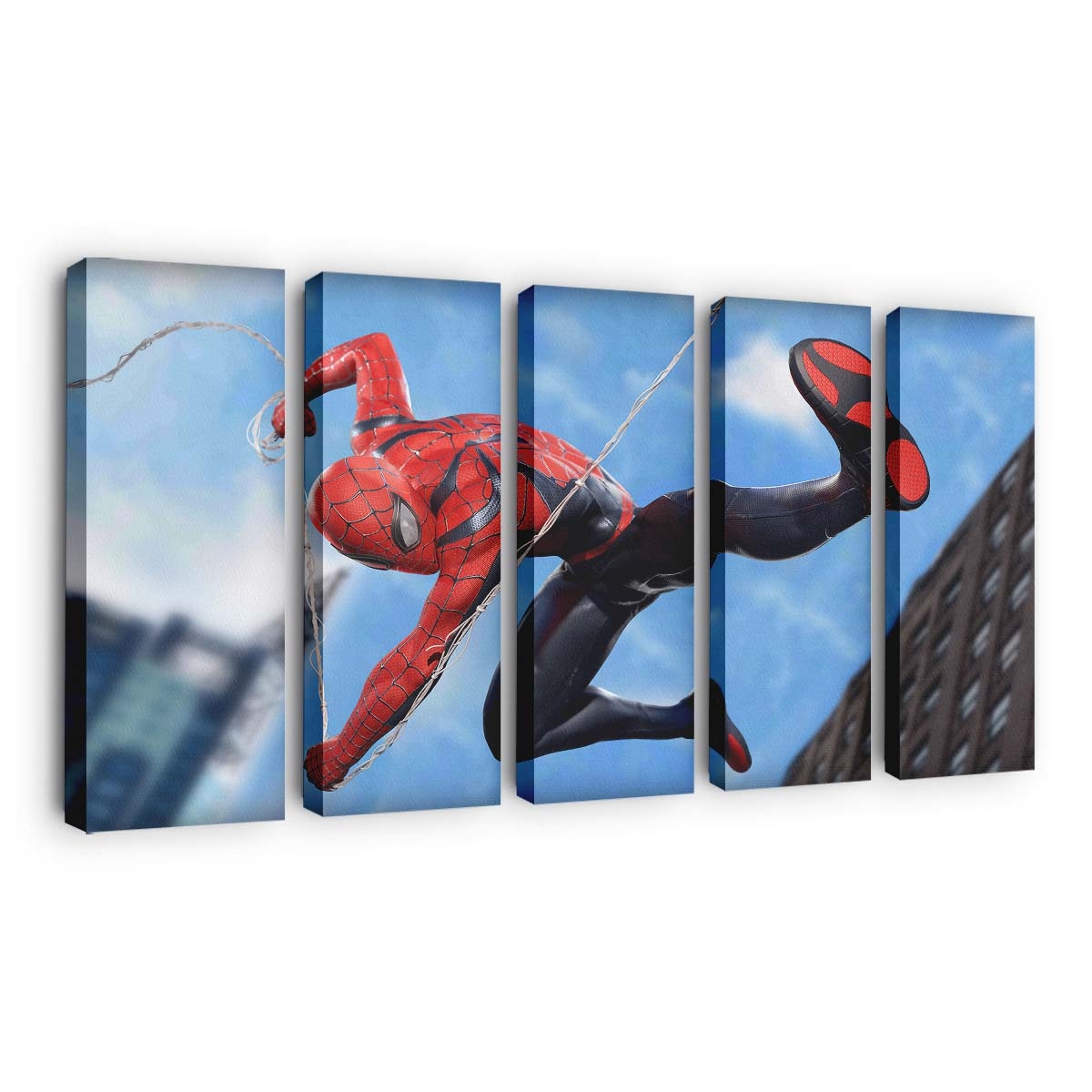 Spider Man Miles Morales Kick Leinwandbild - Wanddeko