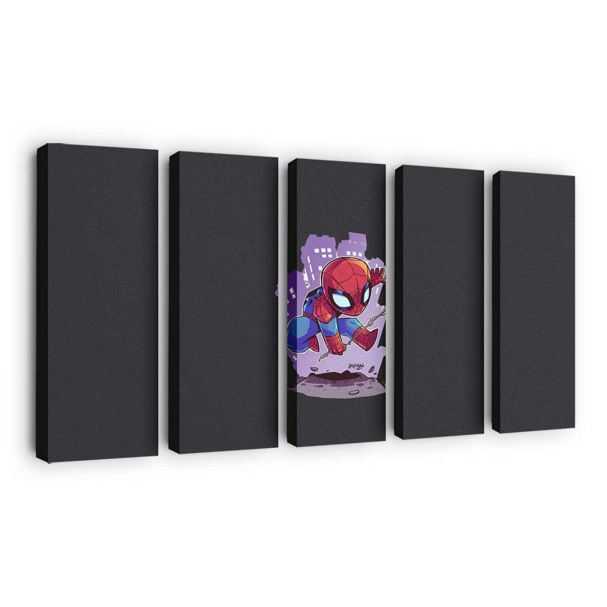 Spider Man Minimalismus Q Leinwandbild - Wanddeko