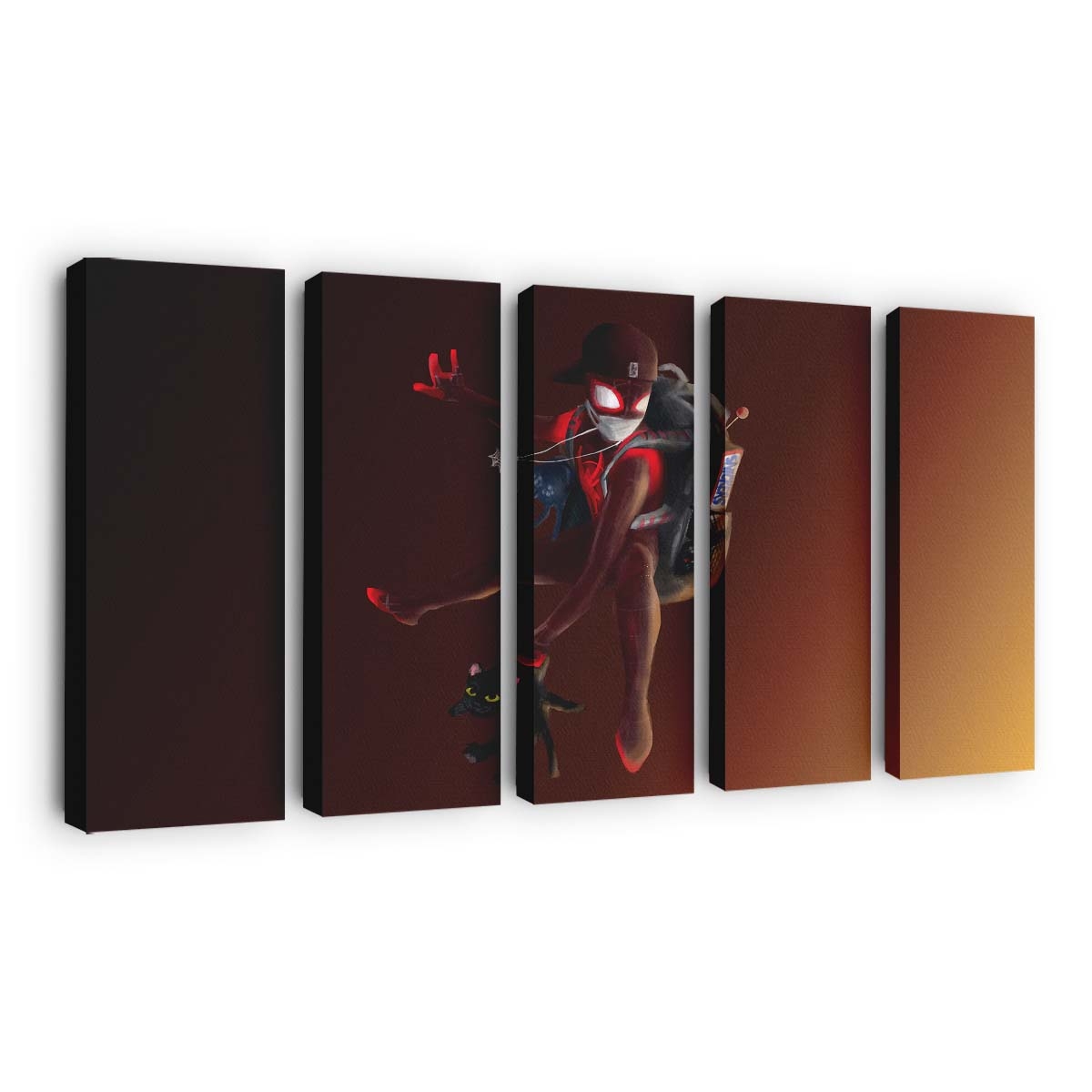 Spider Man rettet Katze Leinwandbild - Wanddeko