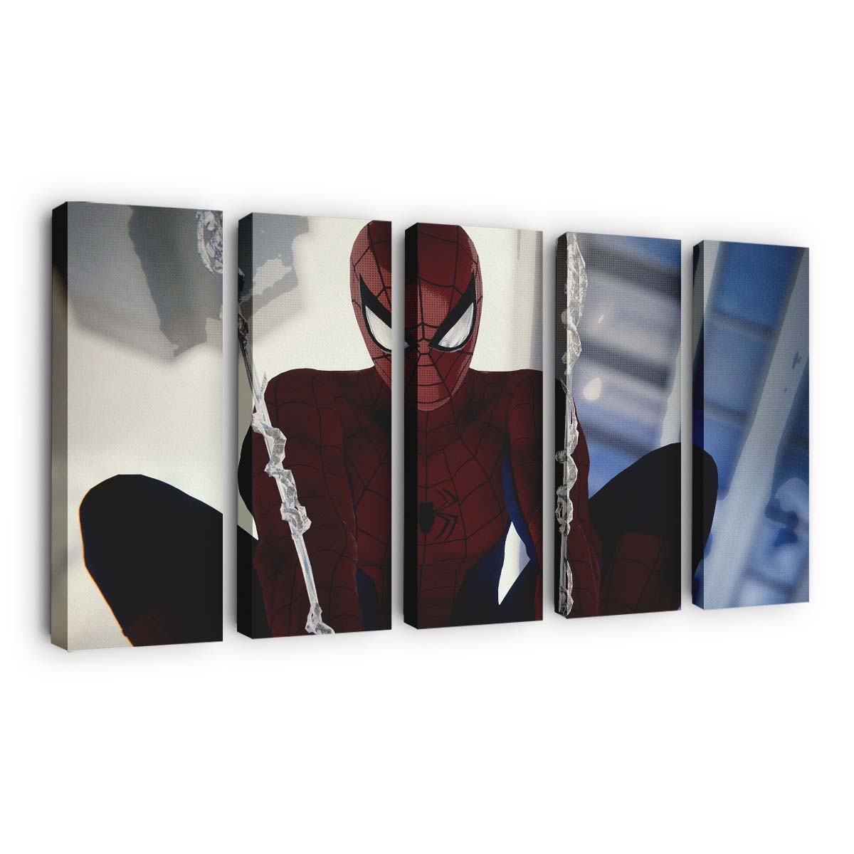 Spider Man schießt Netz Leinwandbild - Wanddeko