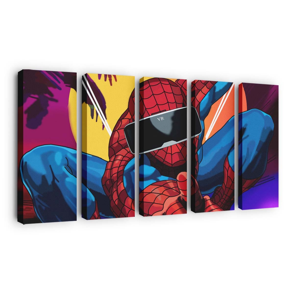 Spider Man mit VR Headset Leinwandbild - Wanddeko