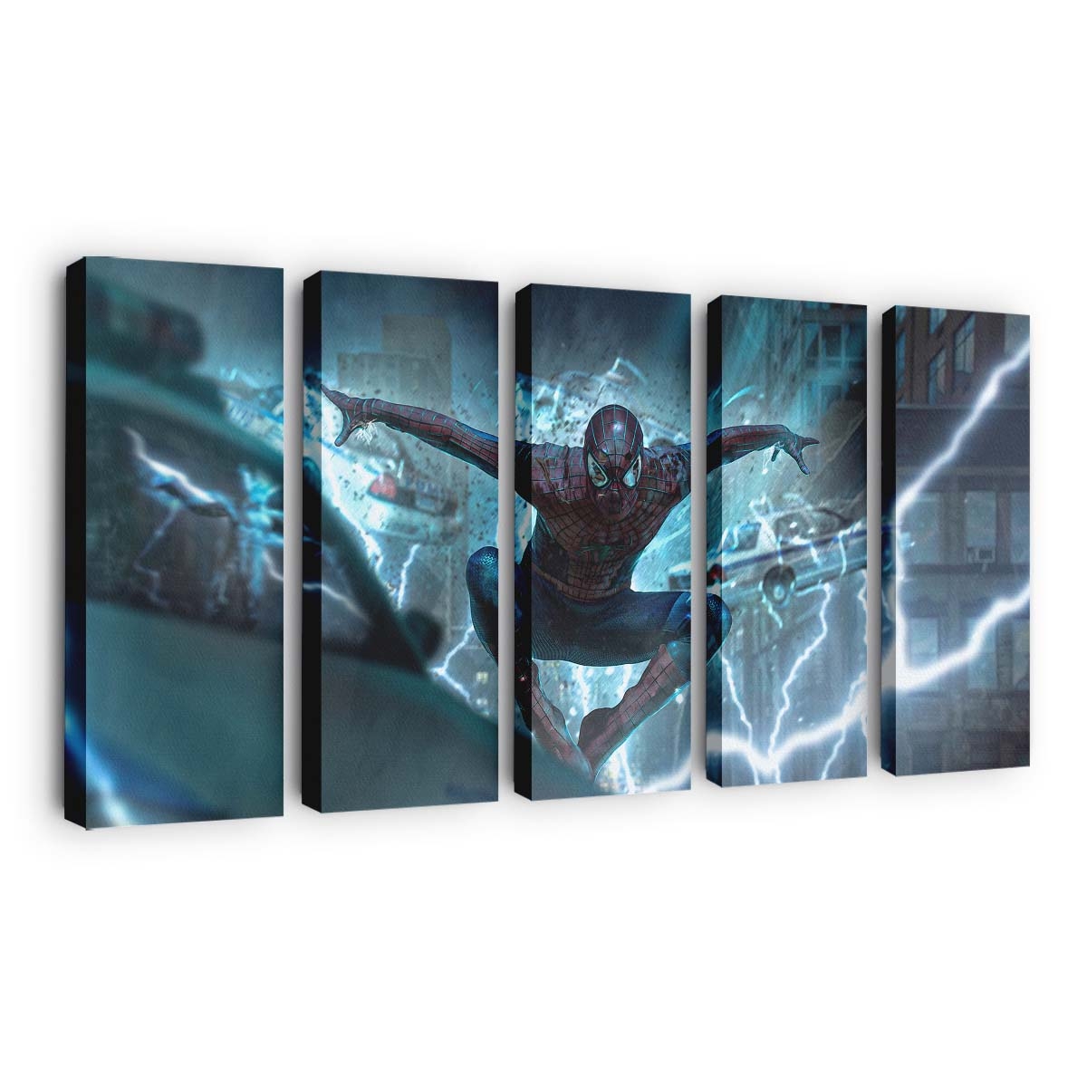 Spider Man gegen Electro Leinwandbild - Wanddeko