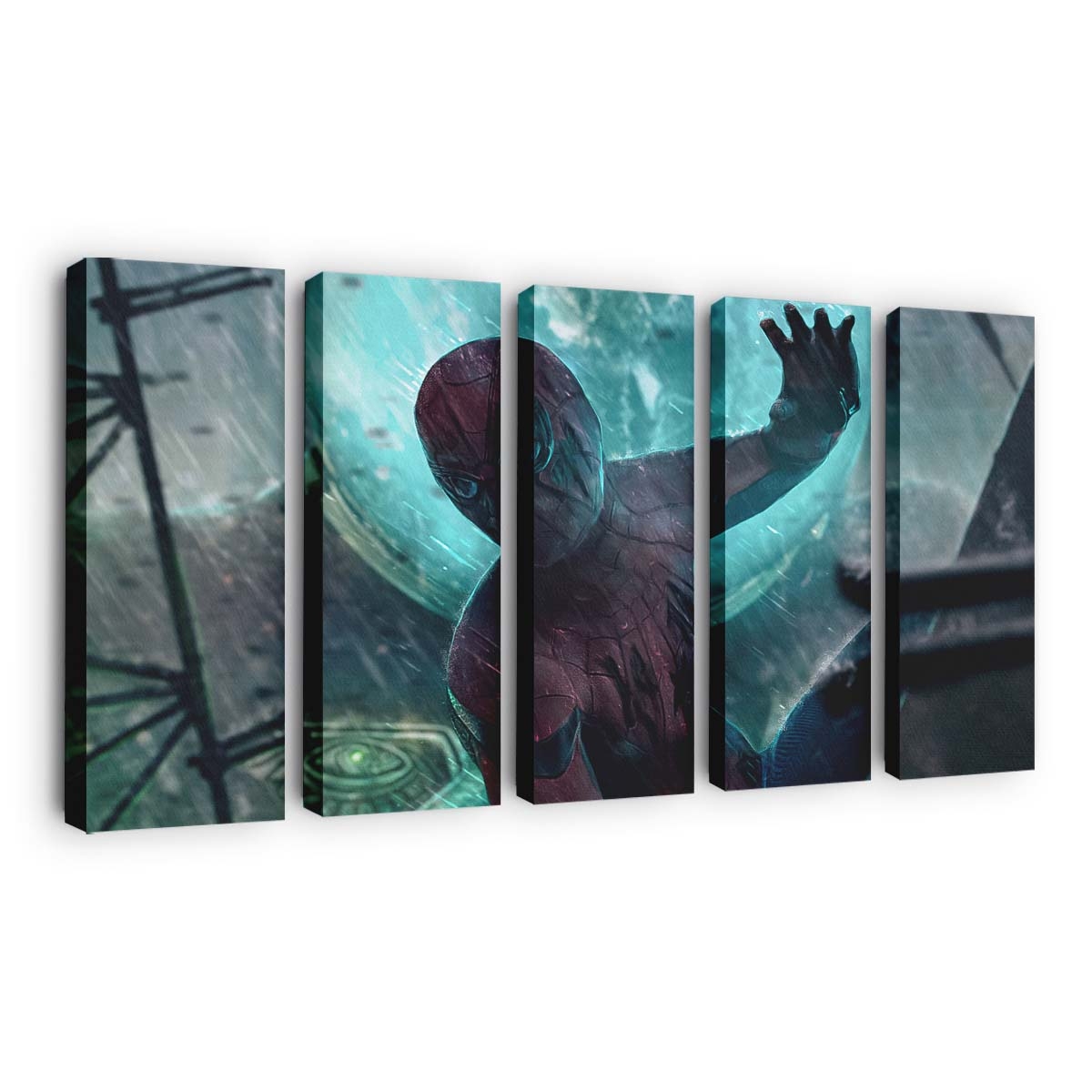 Spider Man gegen Mysterio Leinwandbild - Wanddeko