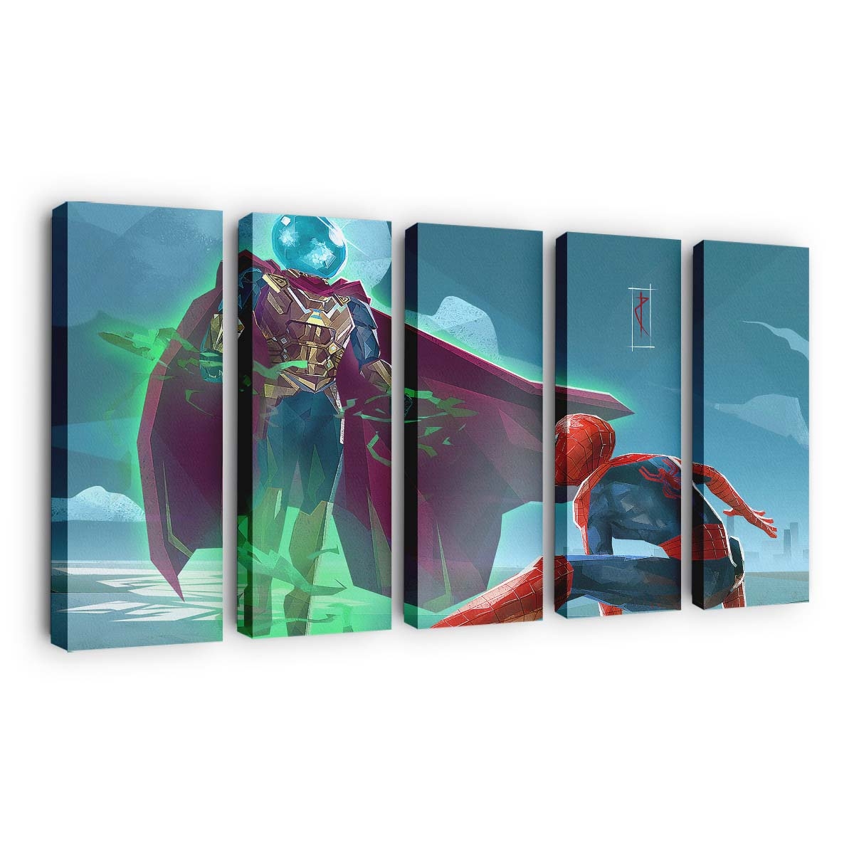 Spider Man gegen Mysterio Kunst 2 Leinwandbild - Wanddeko