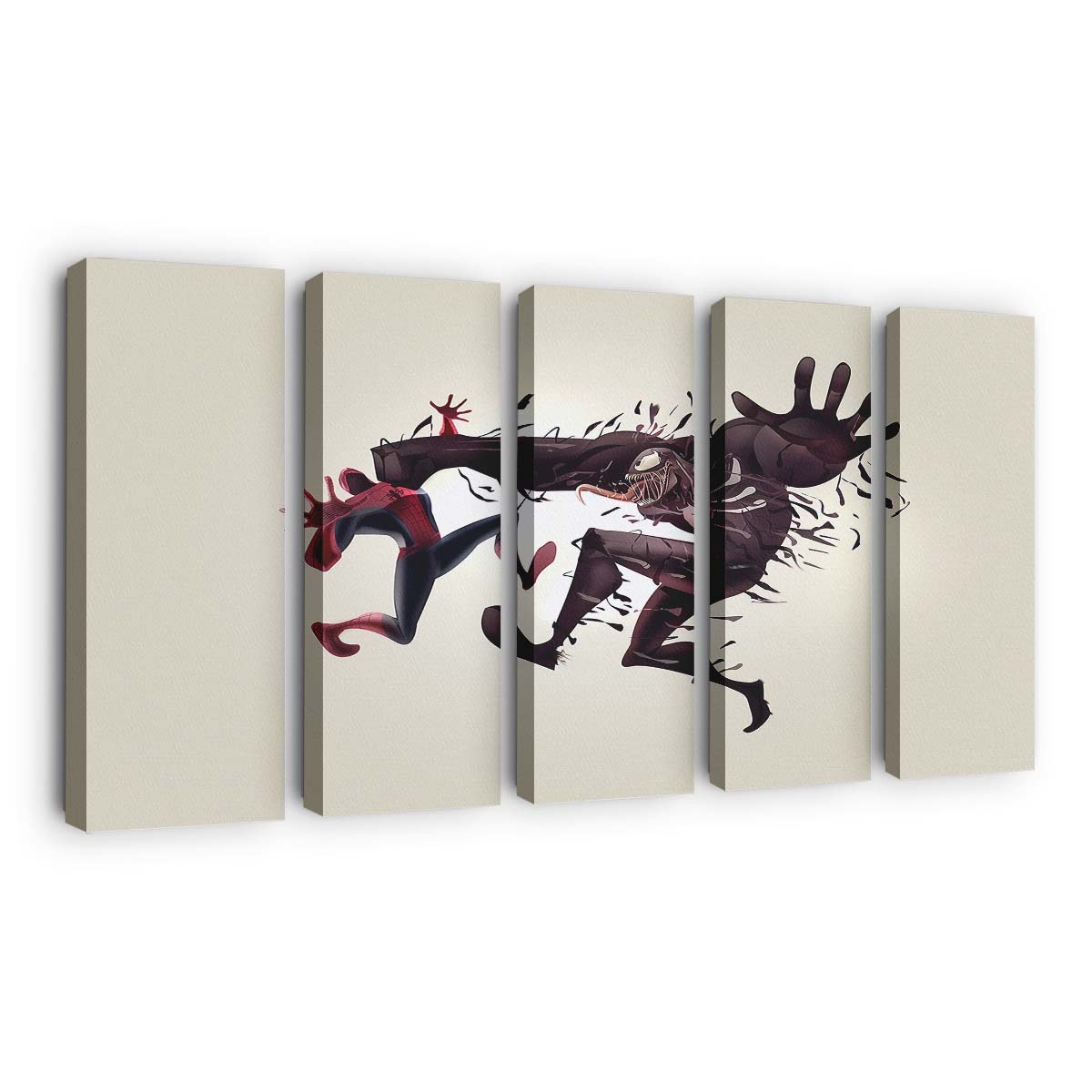 Spider Man gegen Venom Faceoff Leinwandbild - Wanddeko