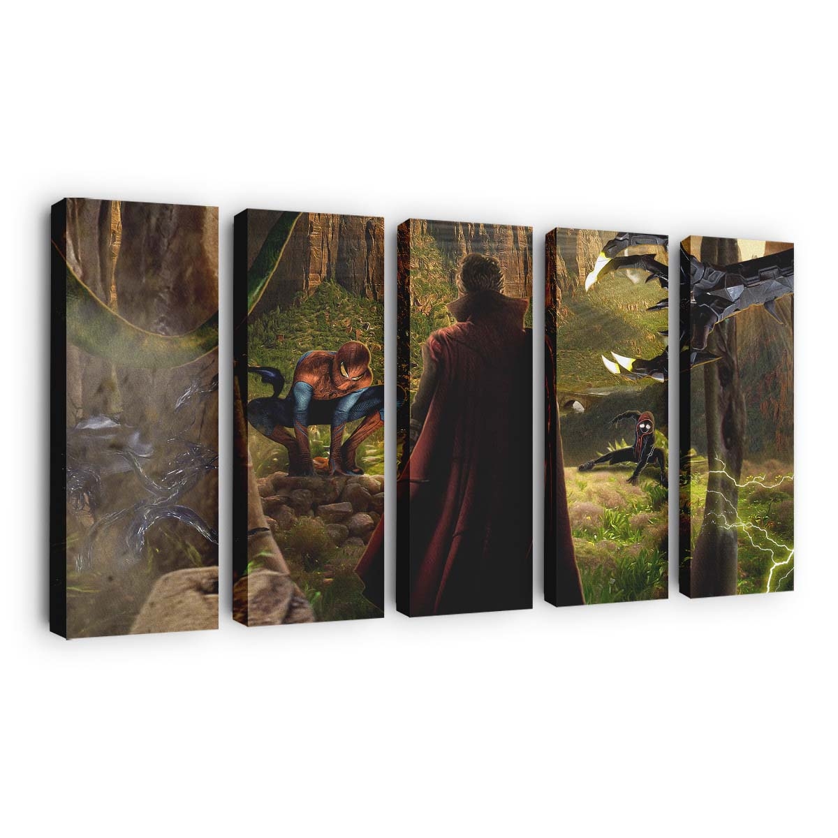 Spider Mans And Doctor Strange In No Way Home Leinwandbild - Wanddeko