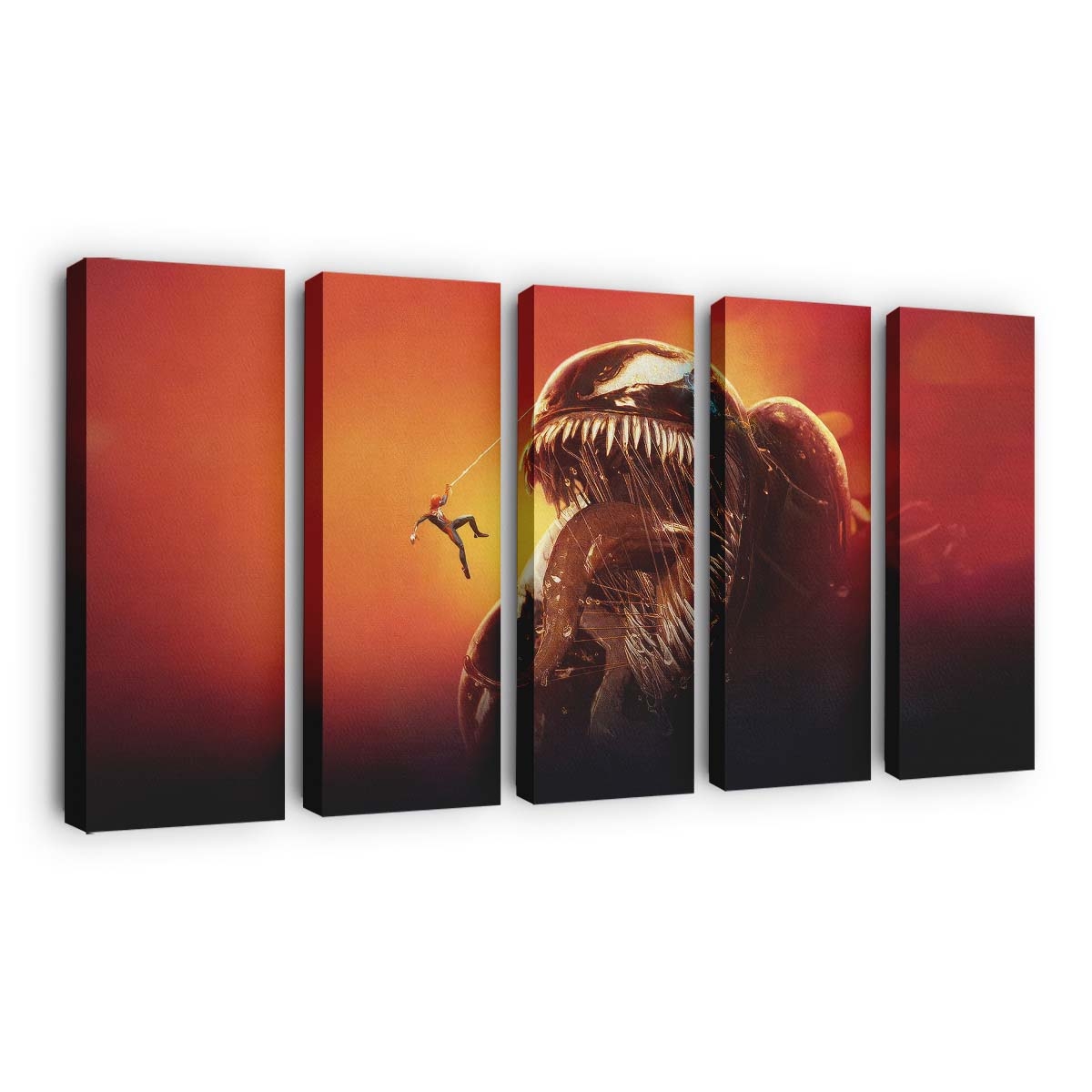 Symbiotischer Showdown Spider Man gegen Venom Leinwandbild - Wanddeko