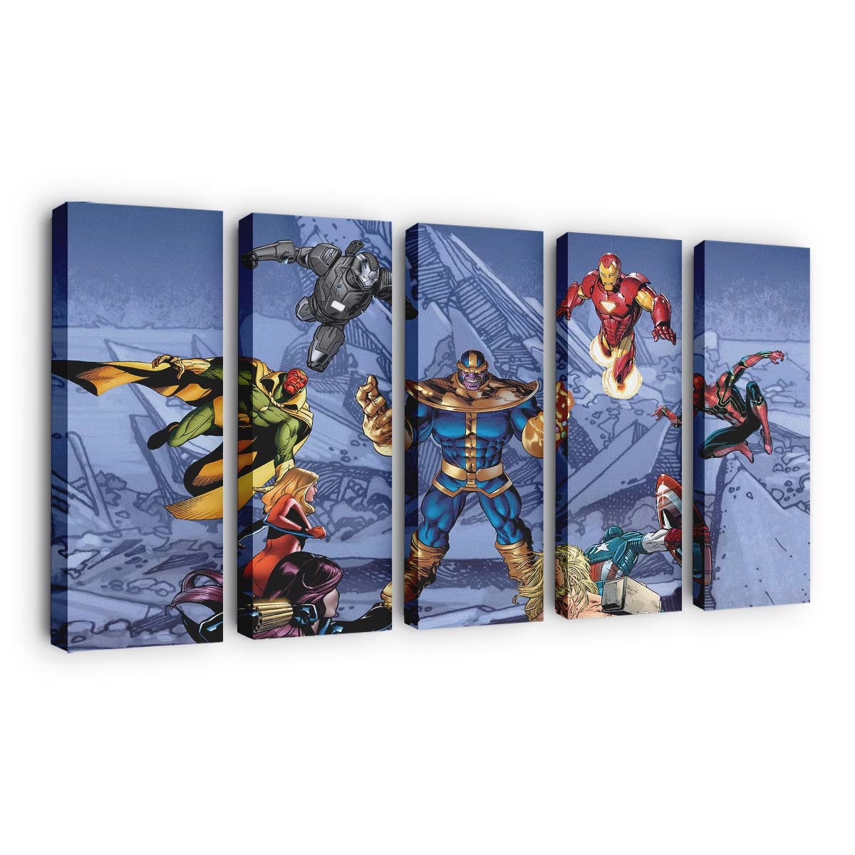 Thanos gegen Superhelden Leinwandbild - Wanddeko