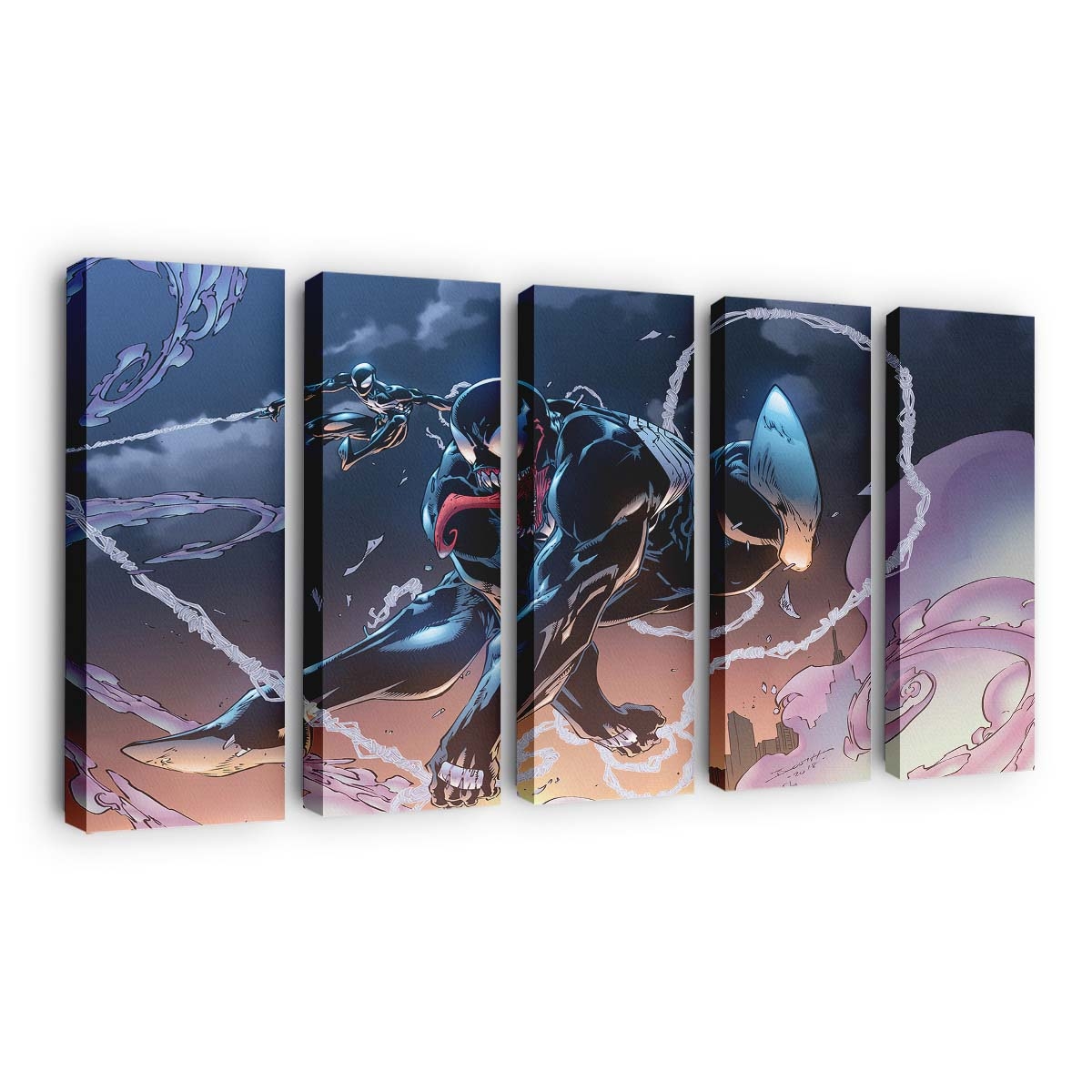 Venom And Black Spider Man Leinwandbild - Wanddeko