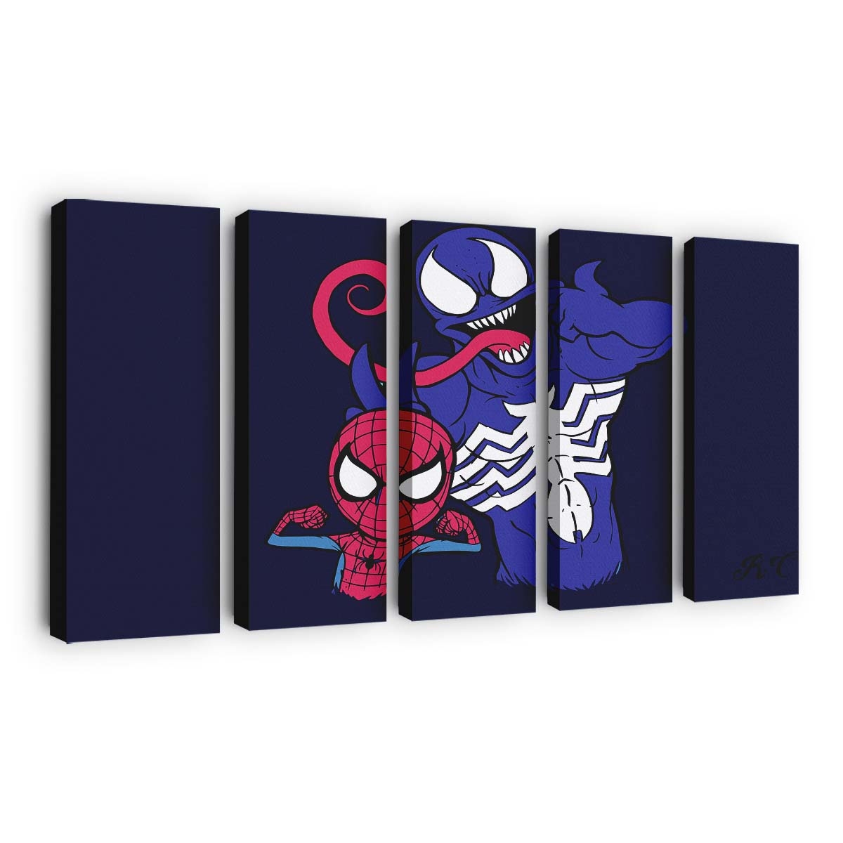 Venom und Spider Man 3 Leinwandbild - Wanddeko