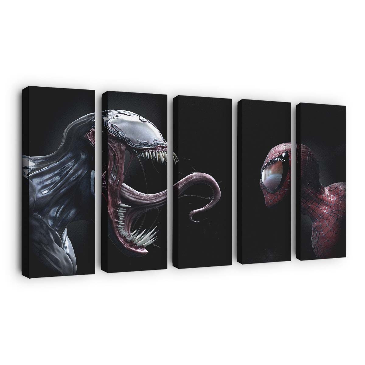 Venom und Spider Man im Duell Leinwandbild - Wanddeko