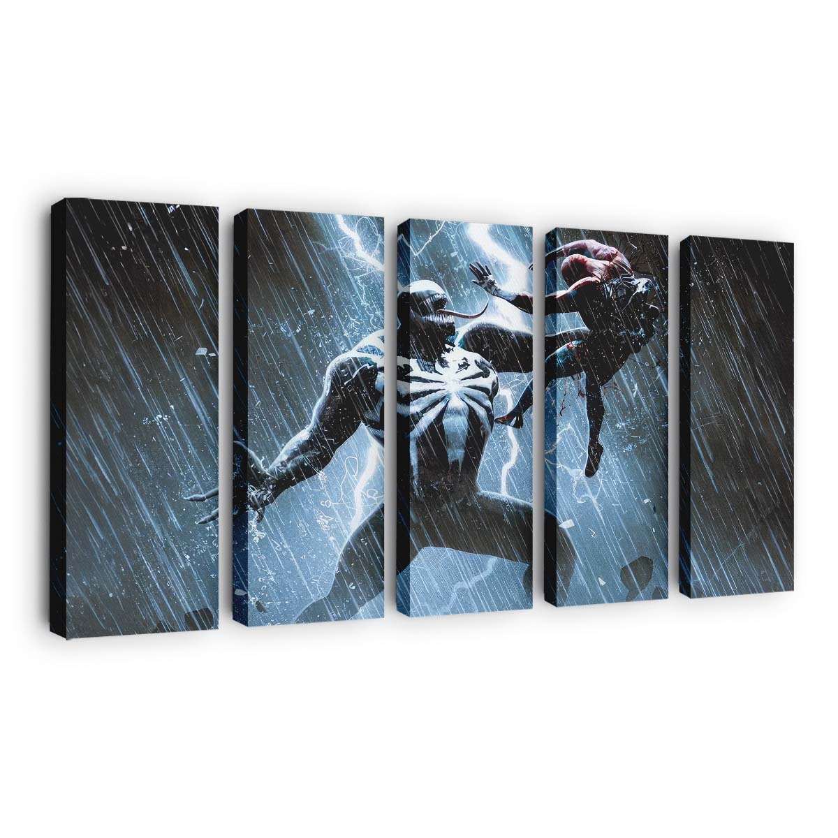 Venom gegen Spider Man Showdown Leinwandbild - Wanddeko