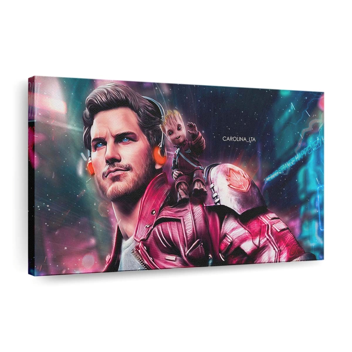 Star Lord And Baby Groot Leinwandbild - Wanddeko