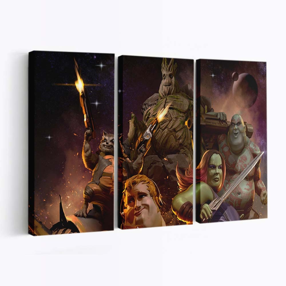 Fat Guardians Of Galaxy Heroes Leinwandbild - Wanddeko