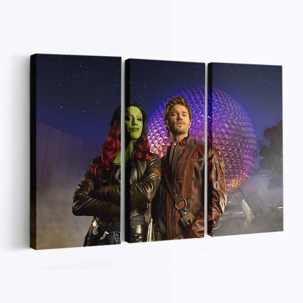 Gamora And Star Lord Cosplay Leinwandbild - Wanddeko