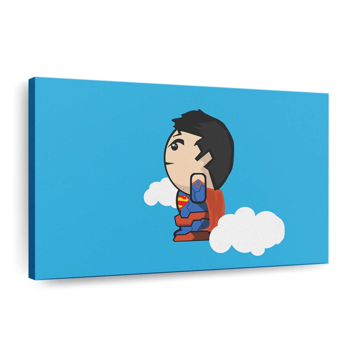 Superman Clouds Minimal Leinwandbilder | Wanddeko