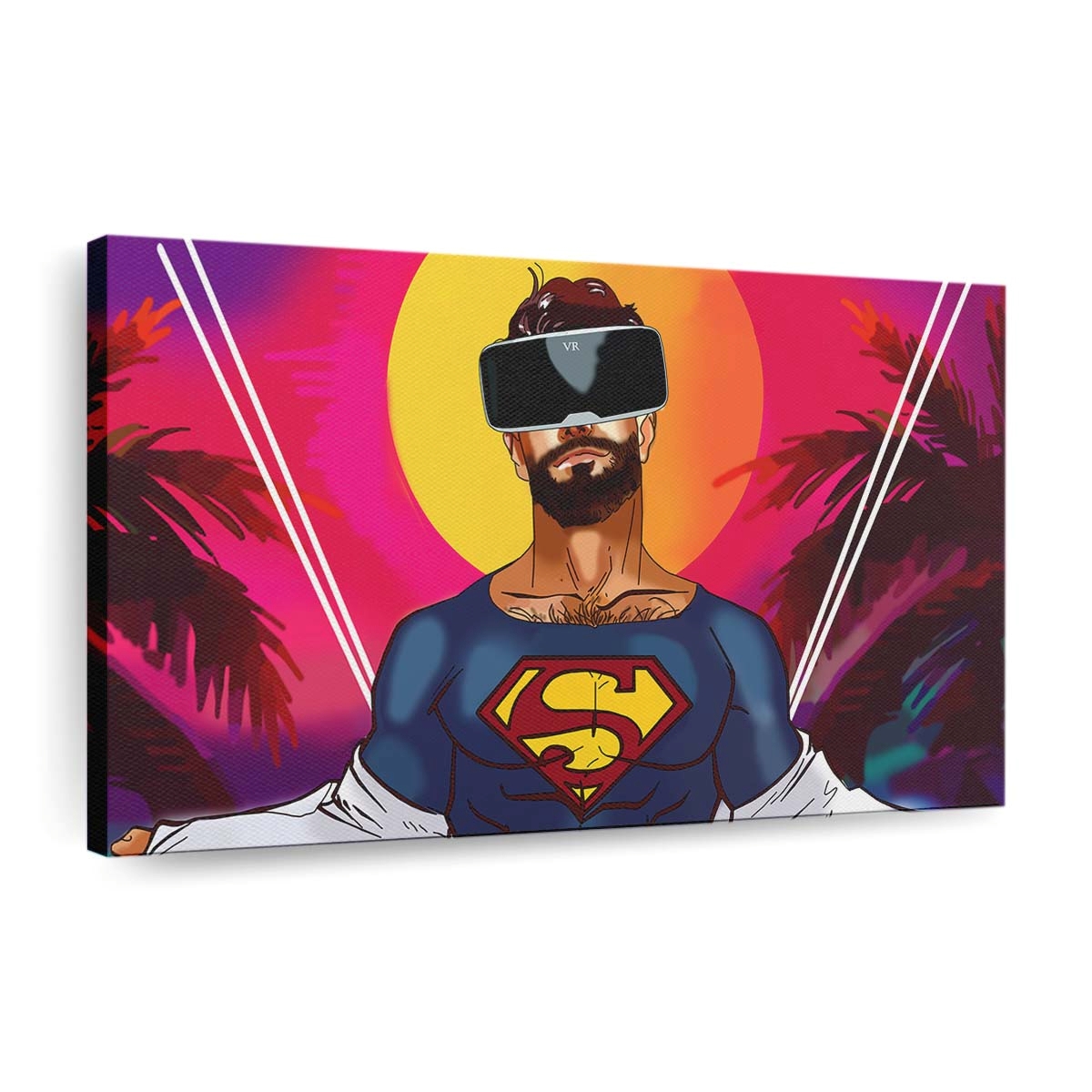 Superman Using Vr Headset Leinwandbilder | Wanddeko
