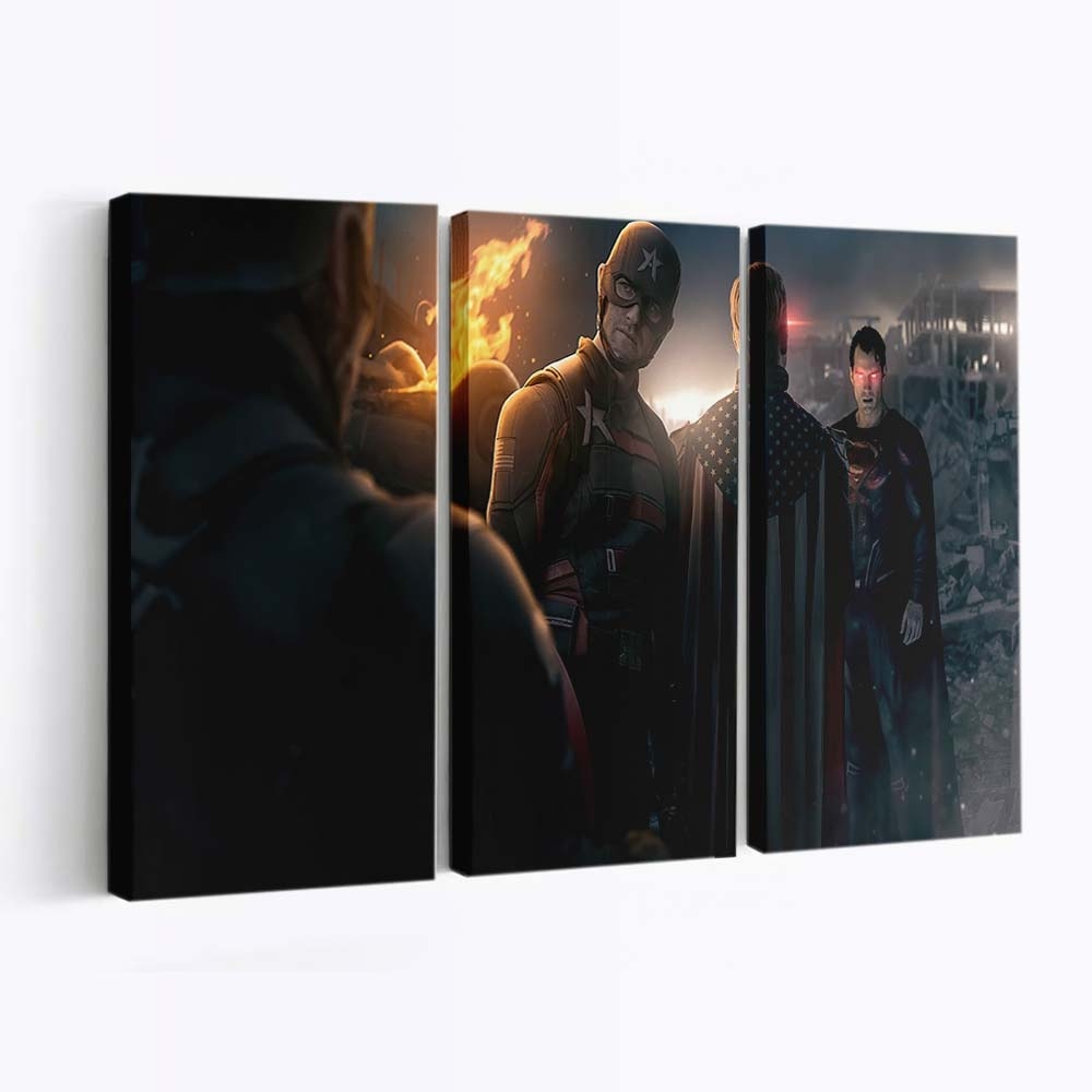 Captain America And Superman Vs Us Agent And Homelander Leinwandbilder | Wanddeko