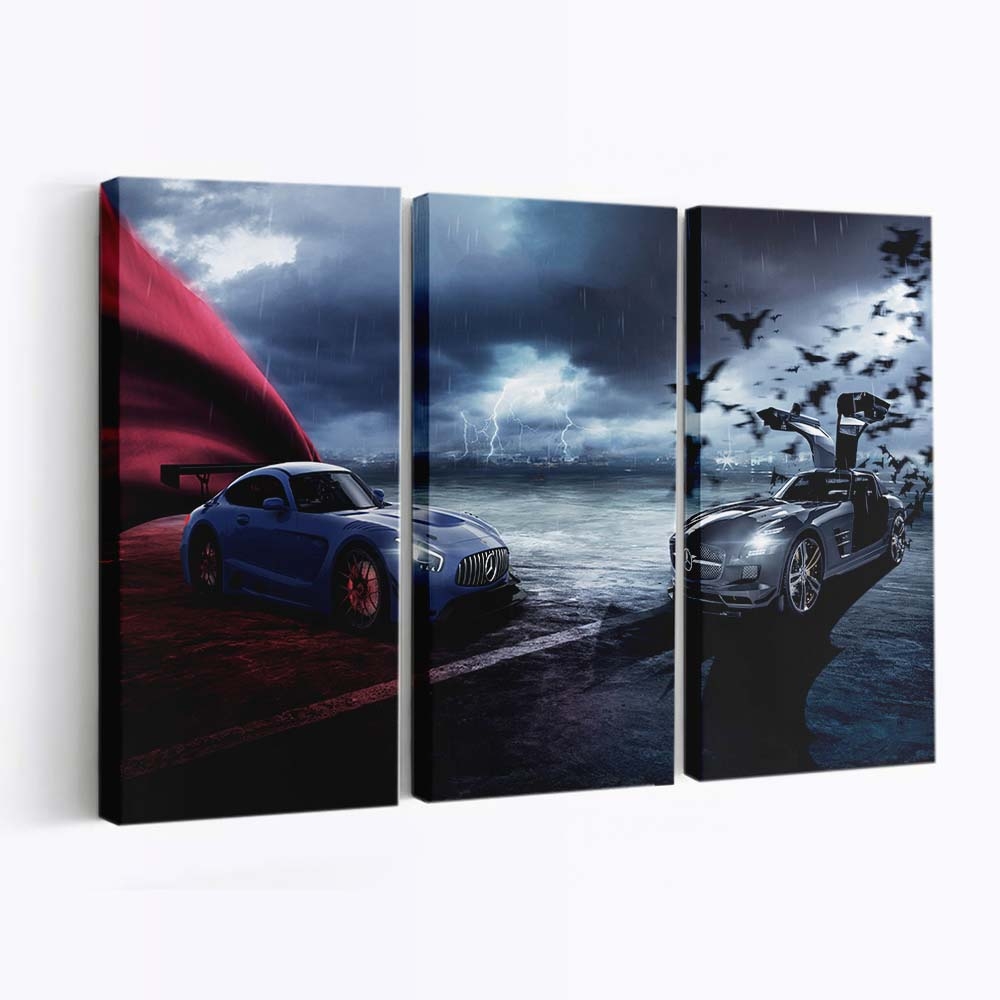 Mercedes Amg Gt Superman And Batman Leinwandbilder | Wanddeko
