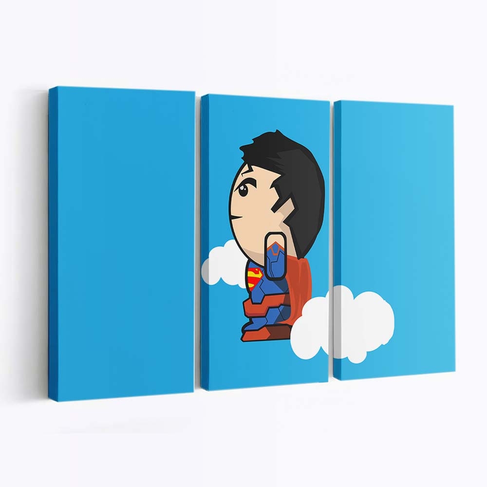 Superman Clouds Minimal Leinwandbilder | Wanddeko