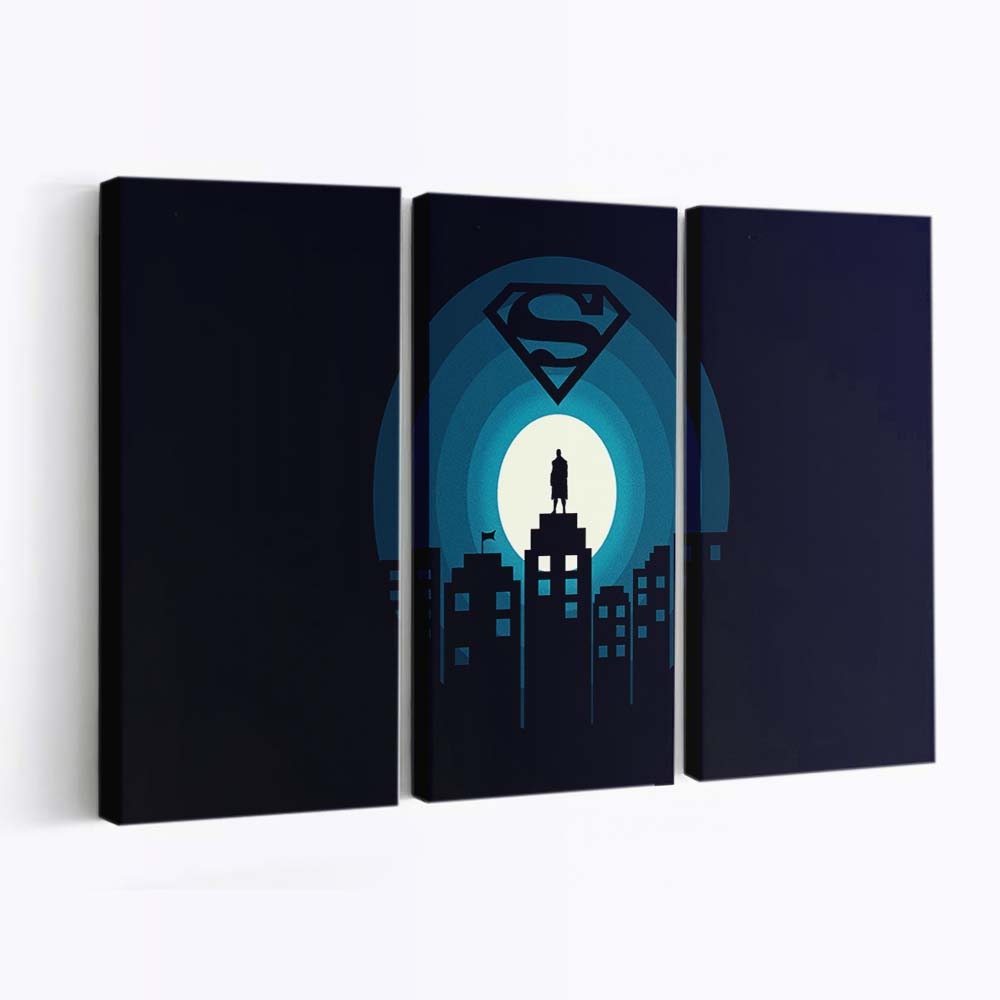 Superman Minimal Illustration Leinwandbilder | Wanddeko