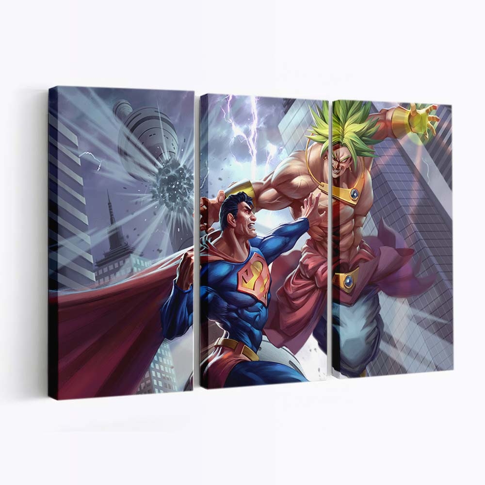 Superman Vs Goku Leinwandbilder | Wanddeko