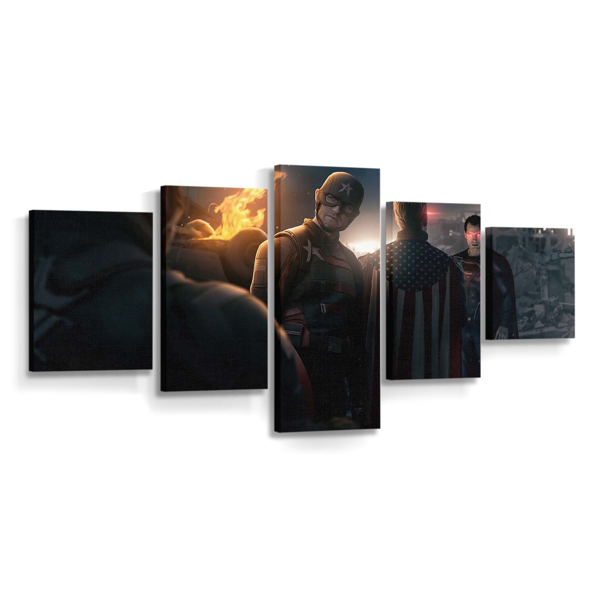 Captain America And Superman Vs Us Agent And Homelander Leinwandbilder | Wanddeko Captain America And Superman Vs Us Agent And Homelander Leinwandbilder | Wanddeko